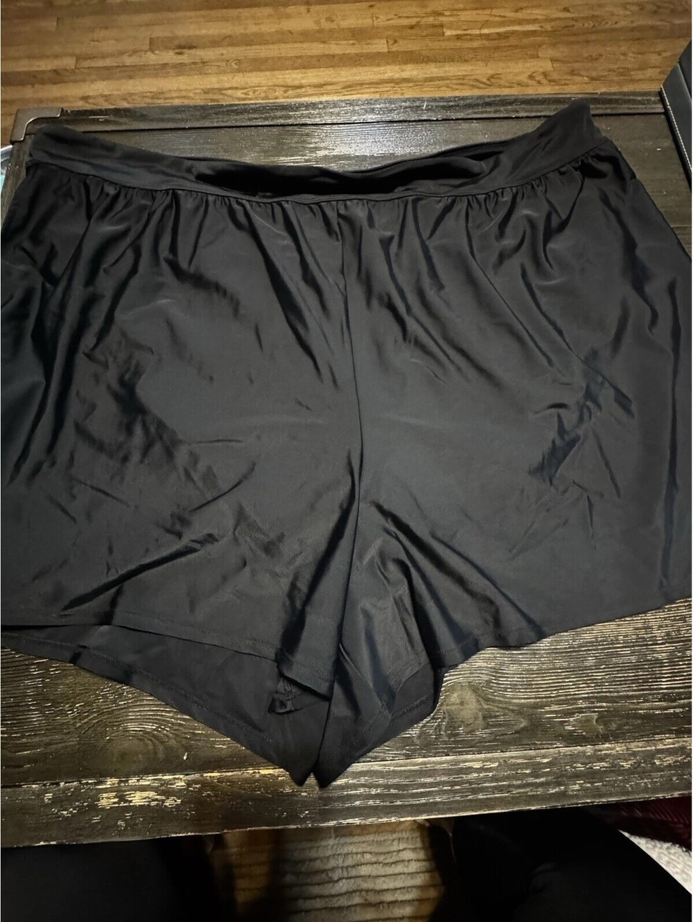 Catherines Swim Shorts Womens 4X Black Lined Pockets Pull On Plus Size NWT
